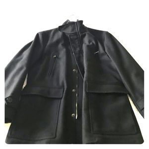 Black Burberry peacoat